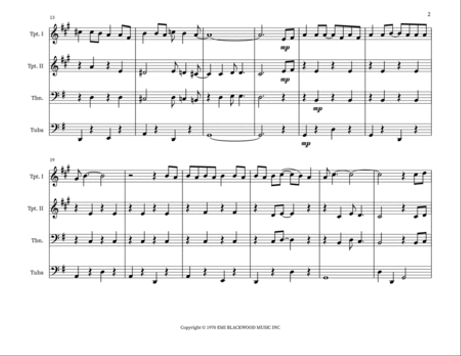 Put Your Hand In The Hand Brass Ensemble scores gallery preview page 2