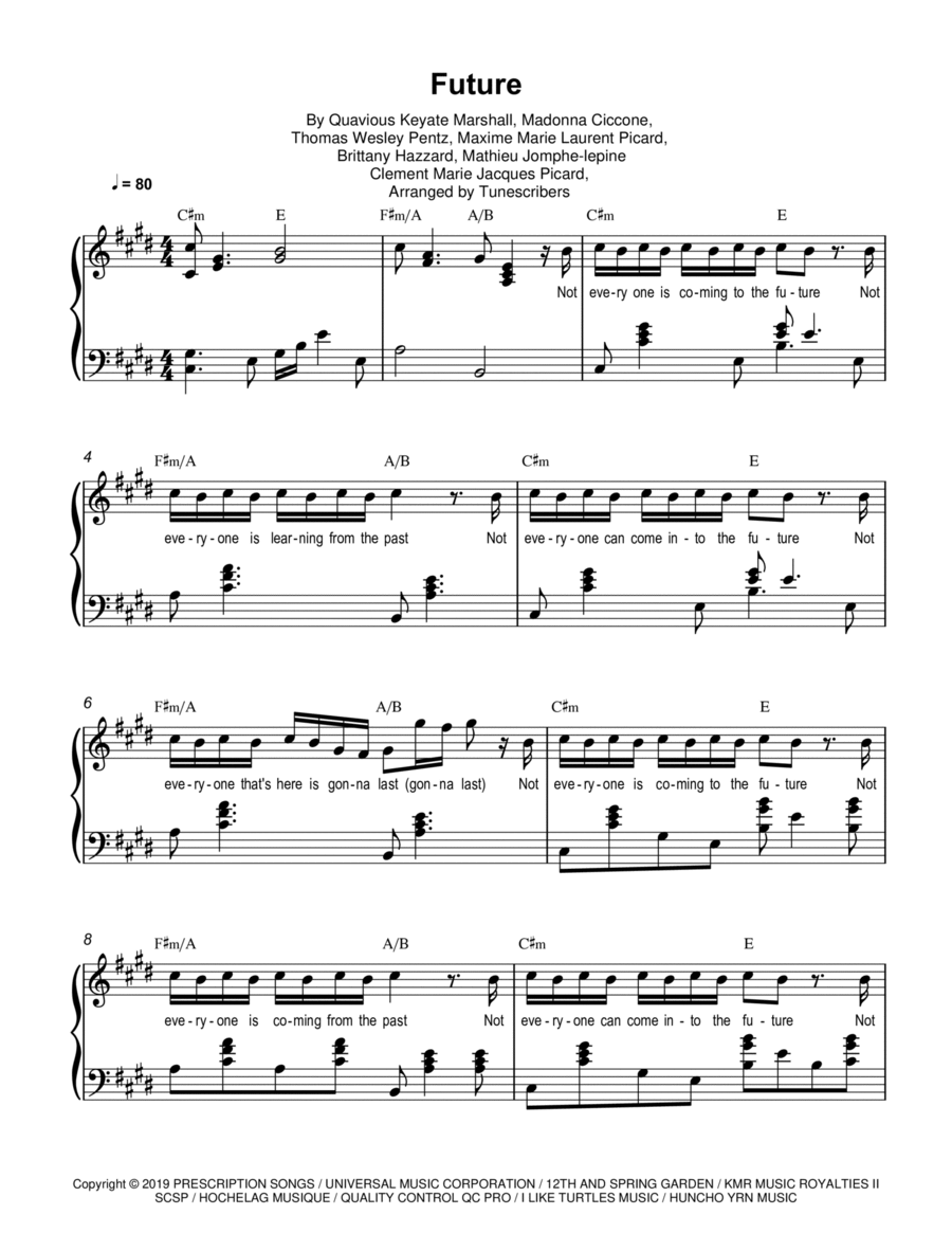 Future Piano Solo scores gallery preview page 1