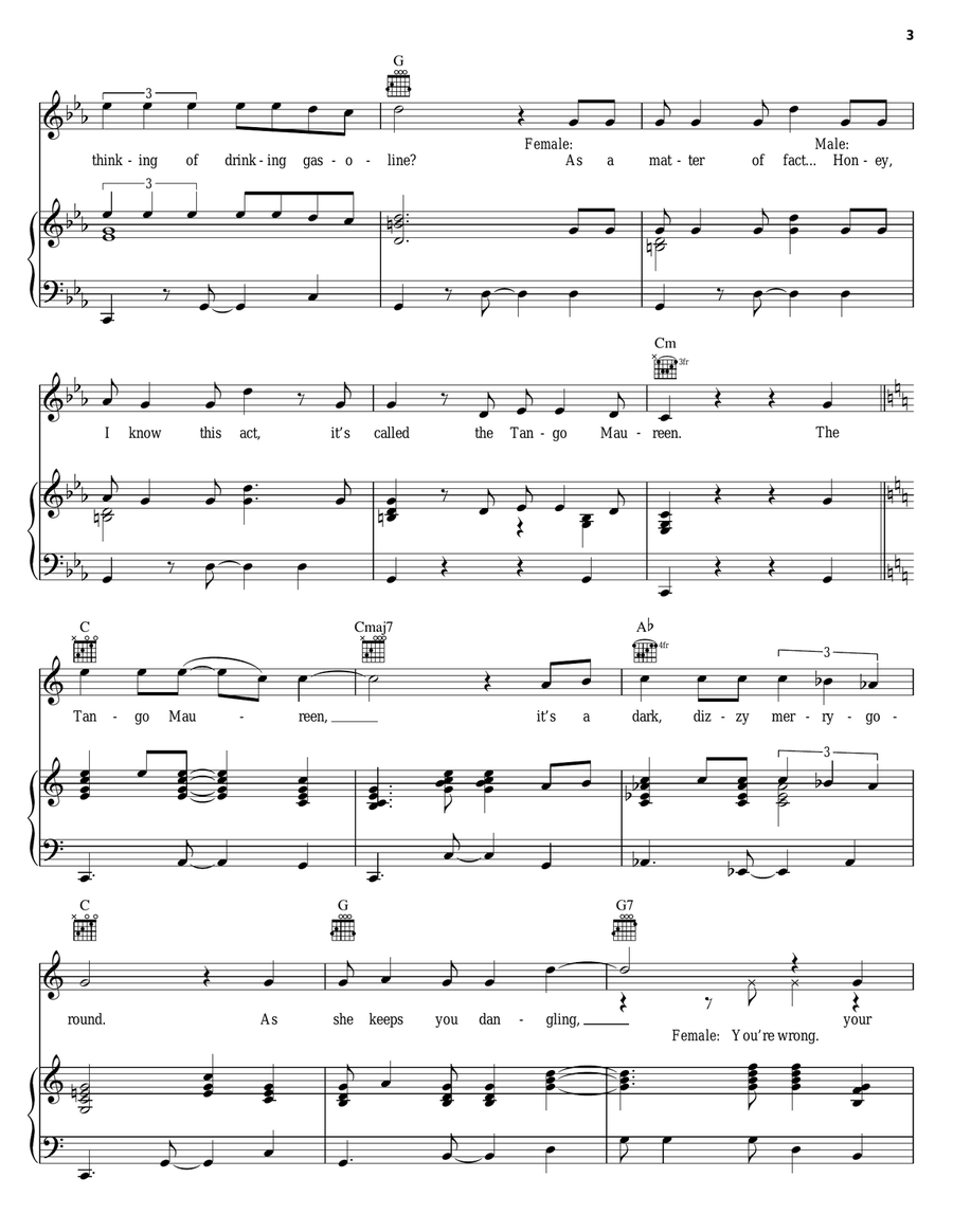 Tango: Maureen Piano, Vocal, Guitar scores gallery preview page 3