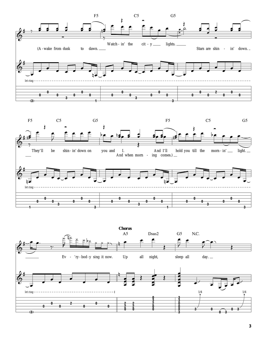 Up All Night Acoustic Guitar scores gallery preview page 3
