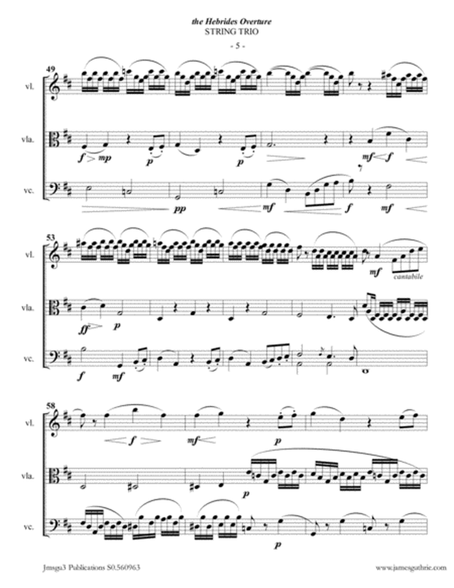 Mendelssohn: the Hebrides Overture for String Trio image number null