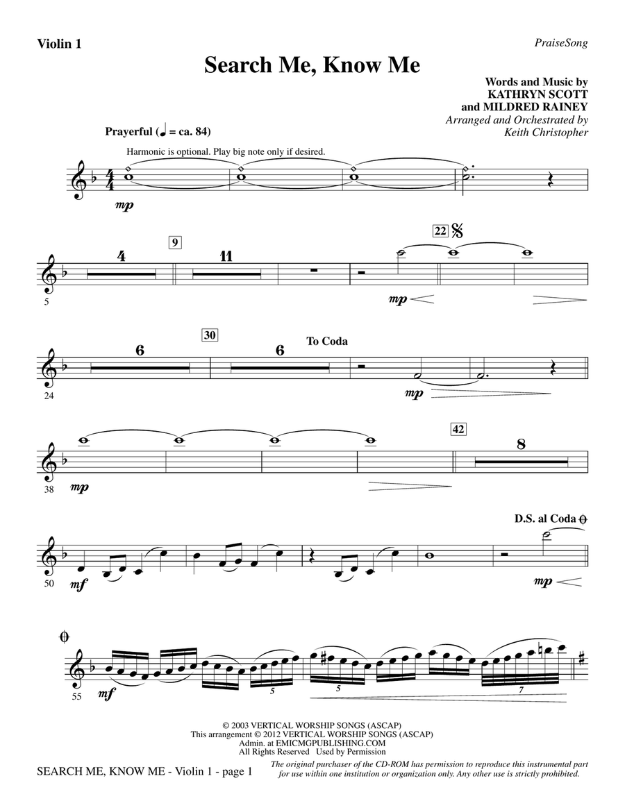 Search Me, Know Me - Violin 1