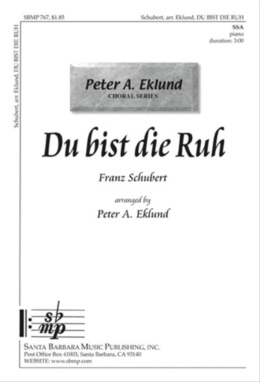 Du bist die Ruh - SSA Octavo SSA scores gallery preview page 1