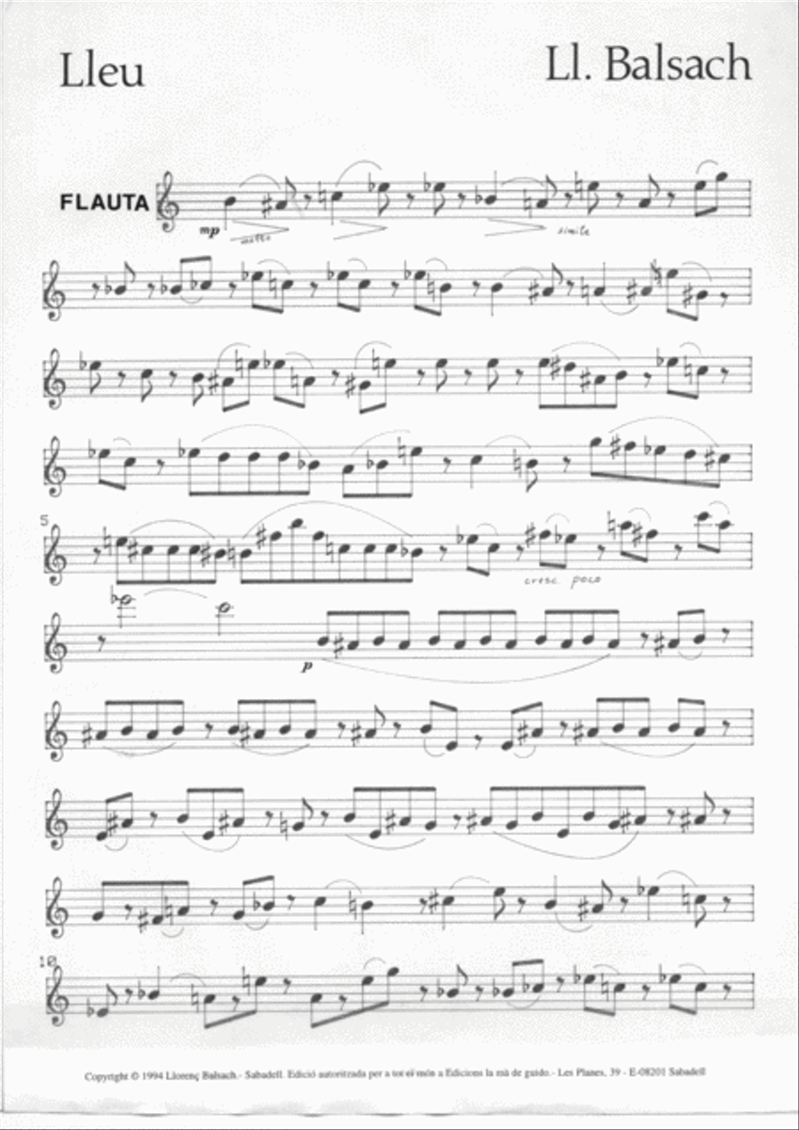 Lleu Lleu Flute Solo scores gallery preview page 2