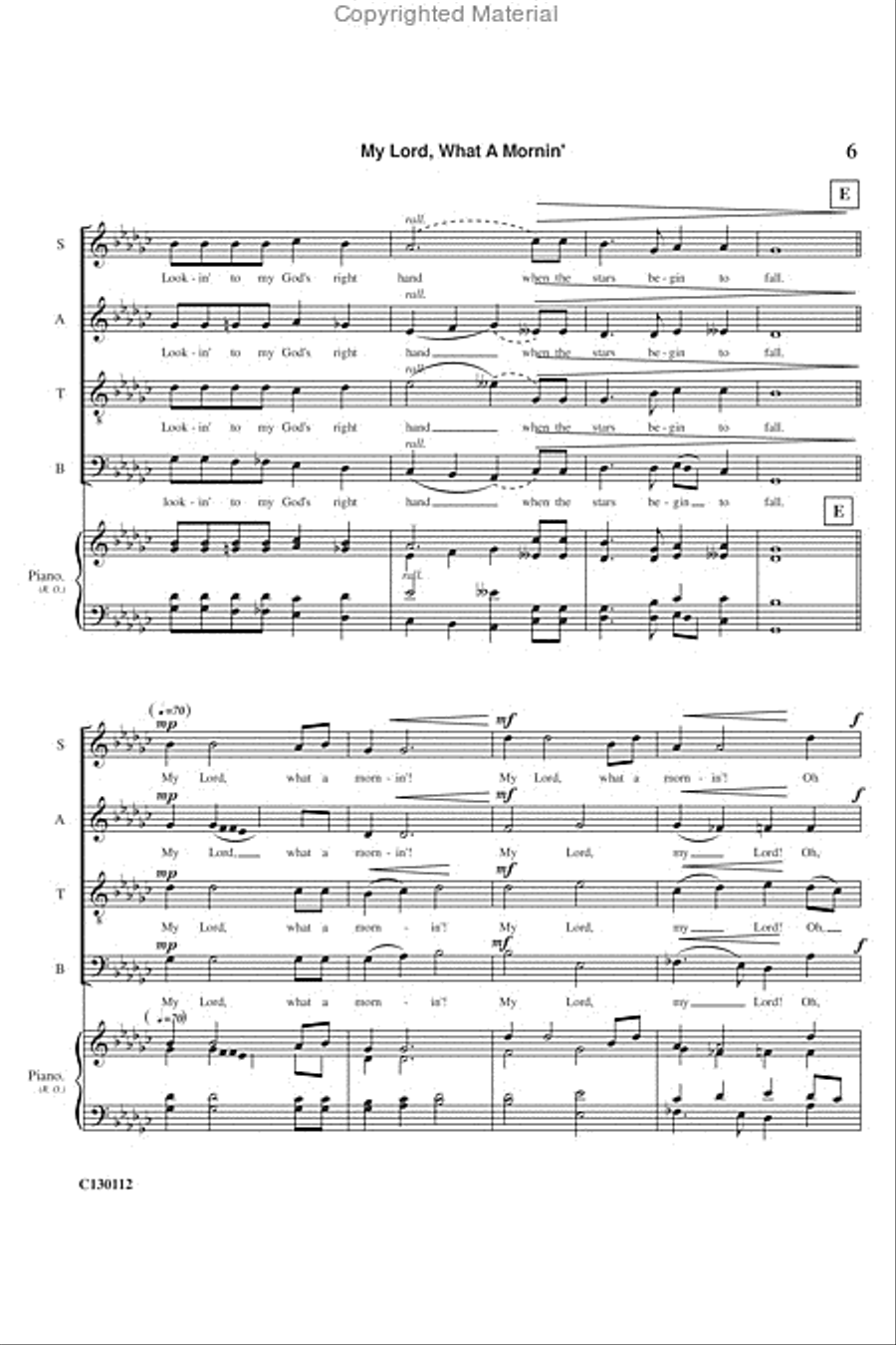 My Lord What A Mornin' 4-Part scores gallery preview page 8