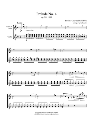 Book cover for Prelude op. 28 No. 4 & 7 for violin and guitar