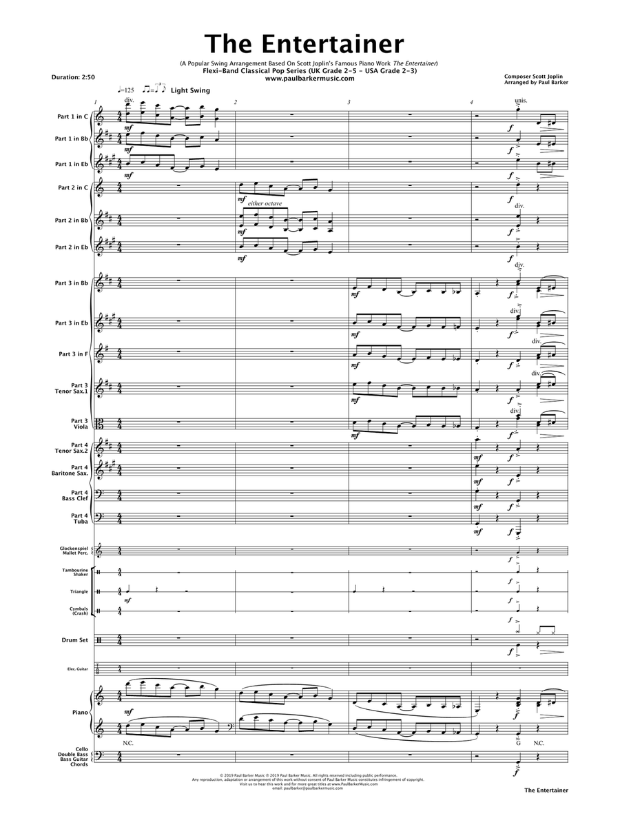 The Entertainer (Flexible Instrumentation) Concert Band scores gallery preview page 4