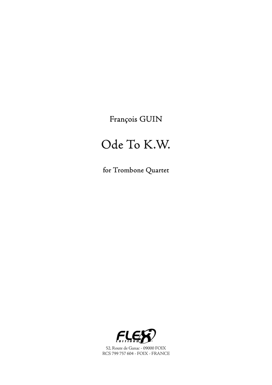 Ode To K.W. Trombone Quartet scores gallery preview page 1