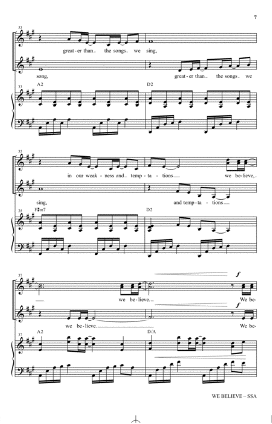 We Believe (arr. Heather Sorenson) SSA scores gallery preview page 6