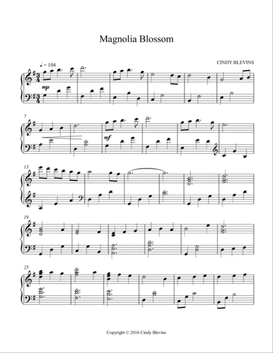 Magnolia Blossom, original solo for Lever or Pedal Harp Magnolia Blossom, original solo for Lever or Pedal Harp Pedal Harp scores gallery preview page 2