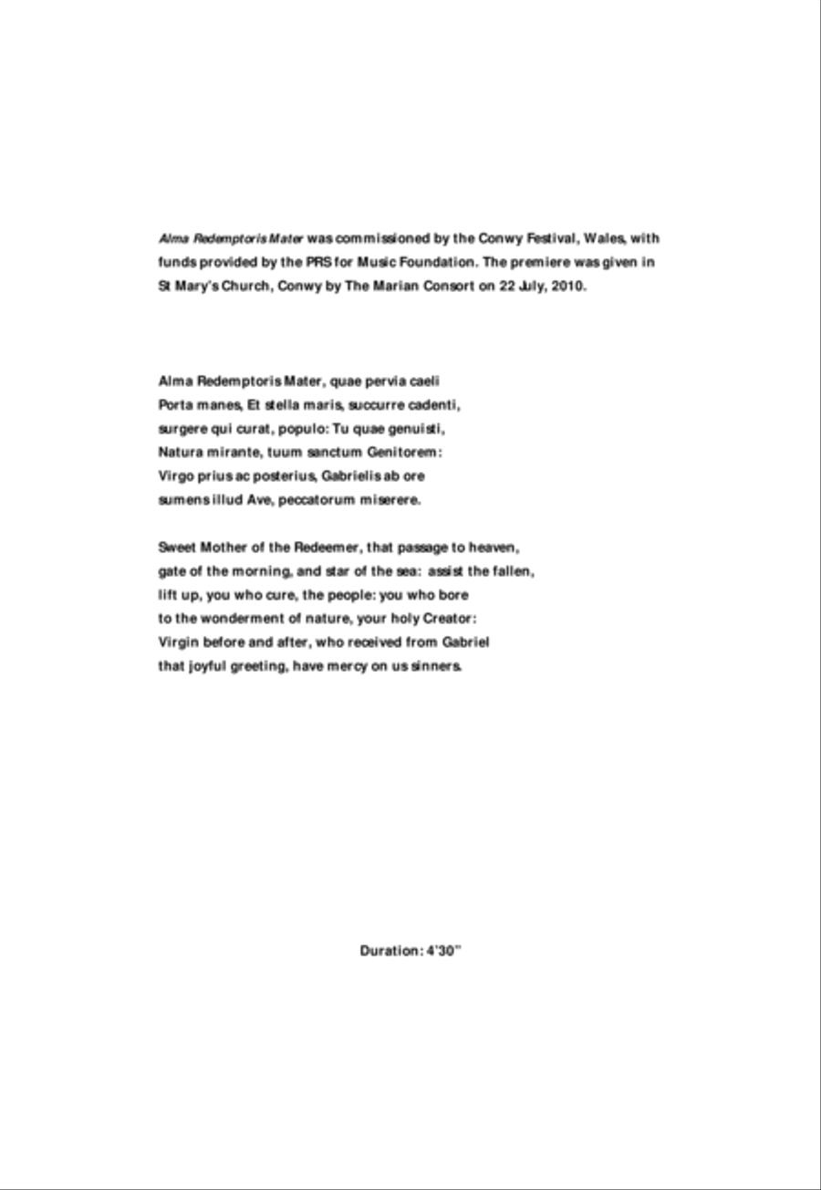 Alma Redemptoris Mater A Cappella scores gallery preview page 2