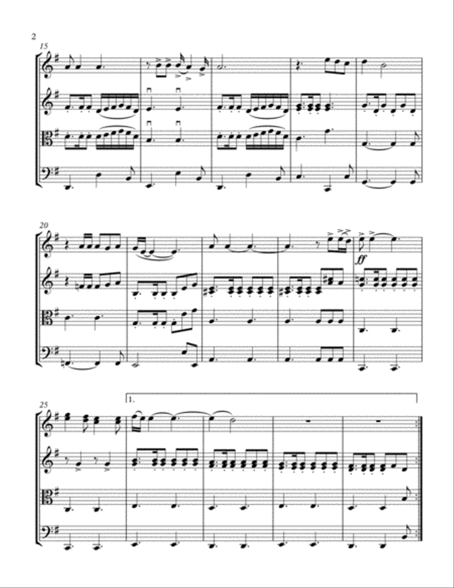 Nights In White Satin Nights In White Satin String Quartet scores gallery preview page 2