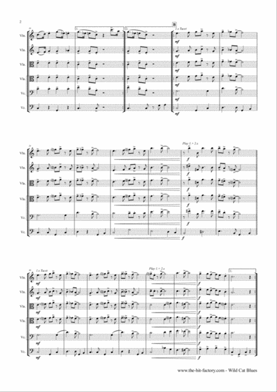 Wildcat Blues String Quintet scores gallery preview page 2