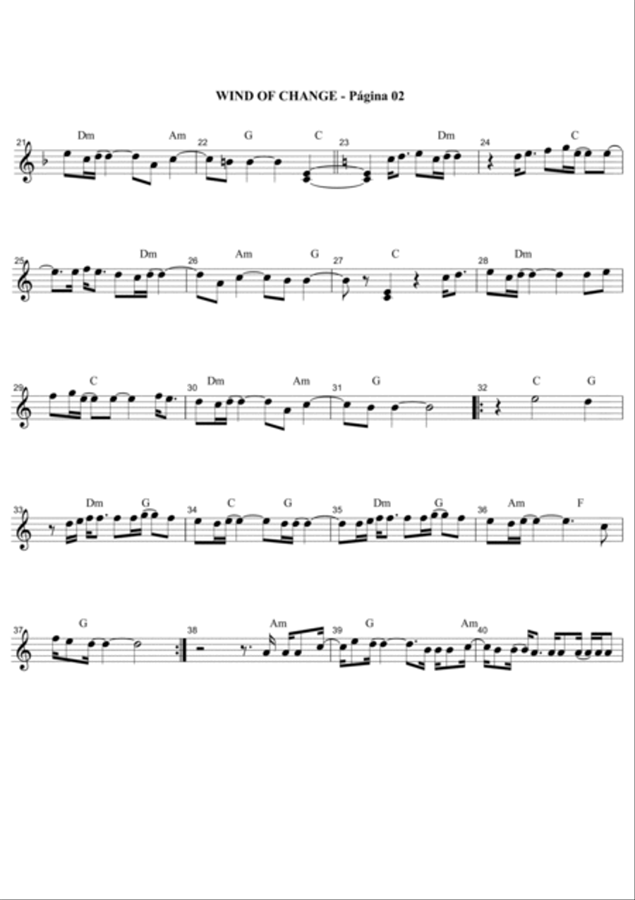 Wind Of Change - Score Only Recorder scores gallery preview page 2