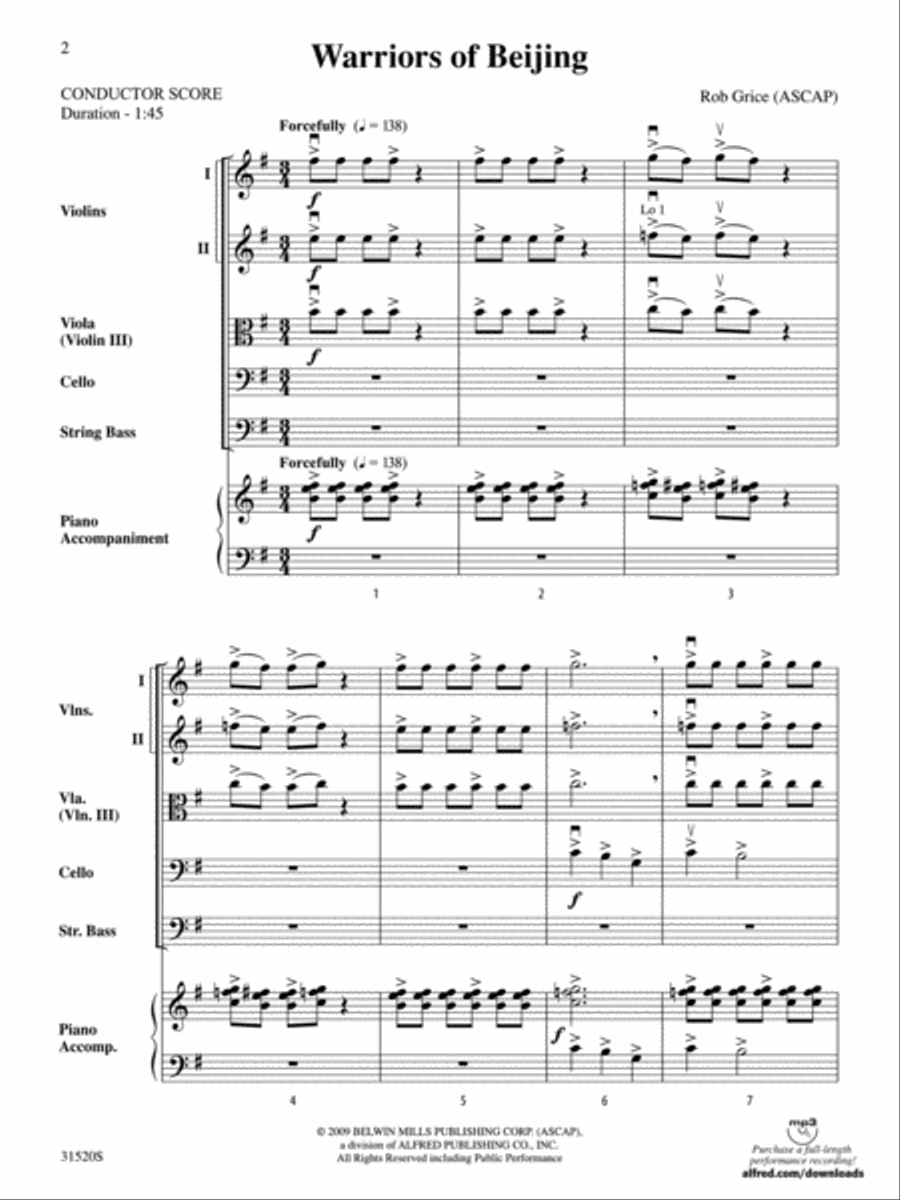 Warriors of Beijing String Orchestra scores gallery preview page 2