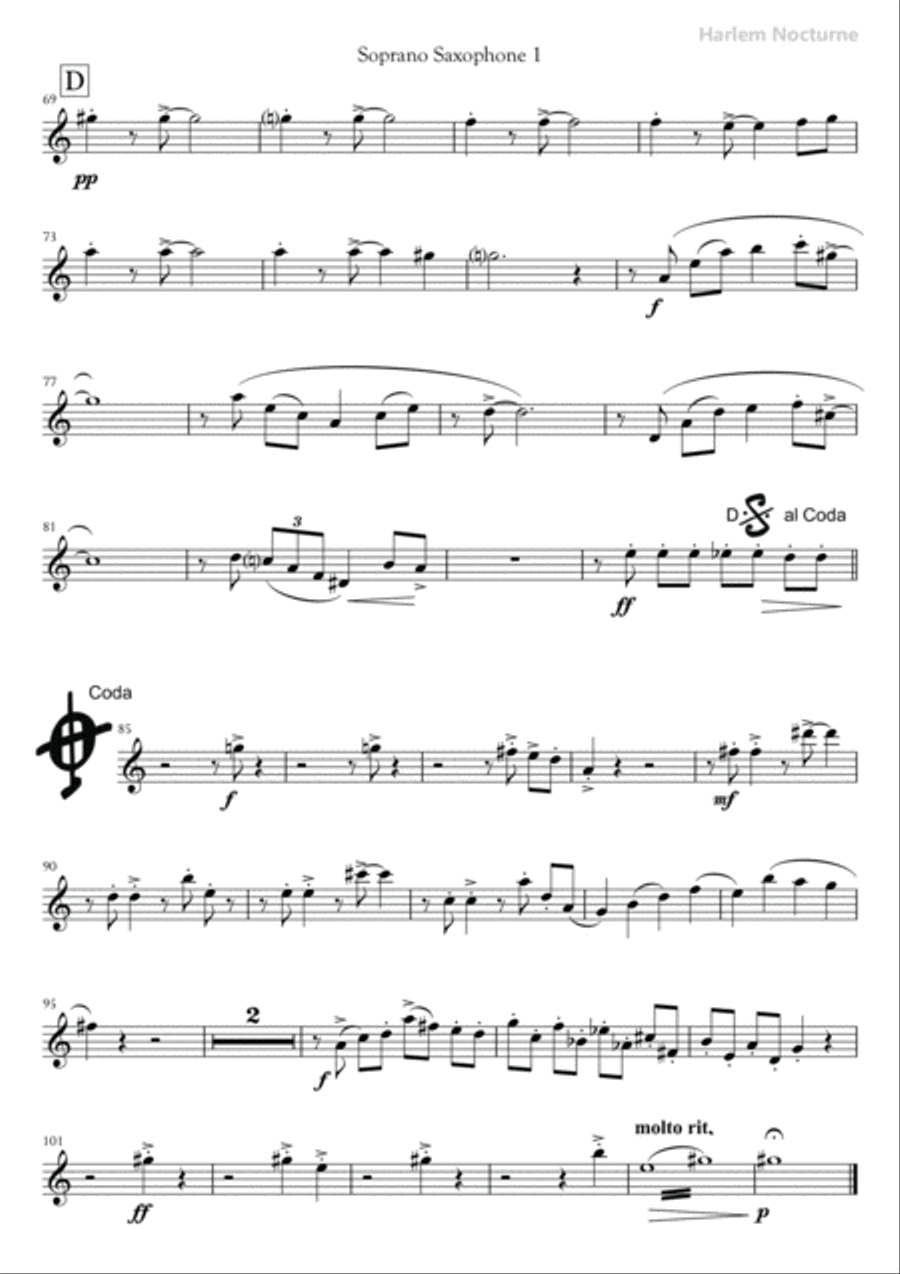 Harlem Nocturne Woodwind Ensemble scores gallery preview page 4