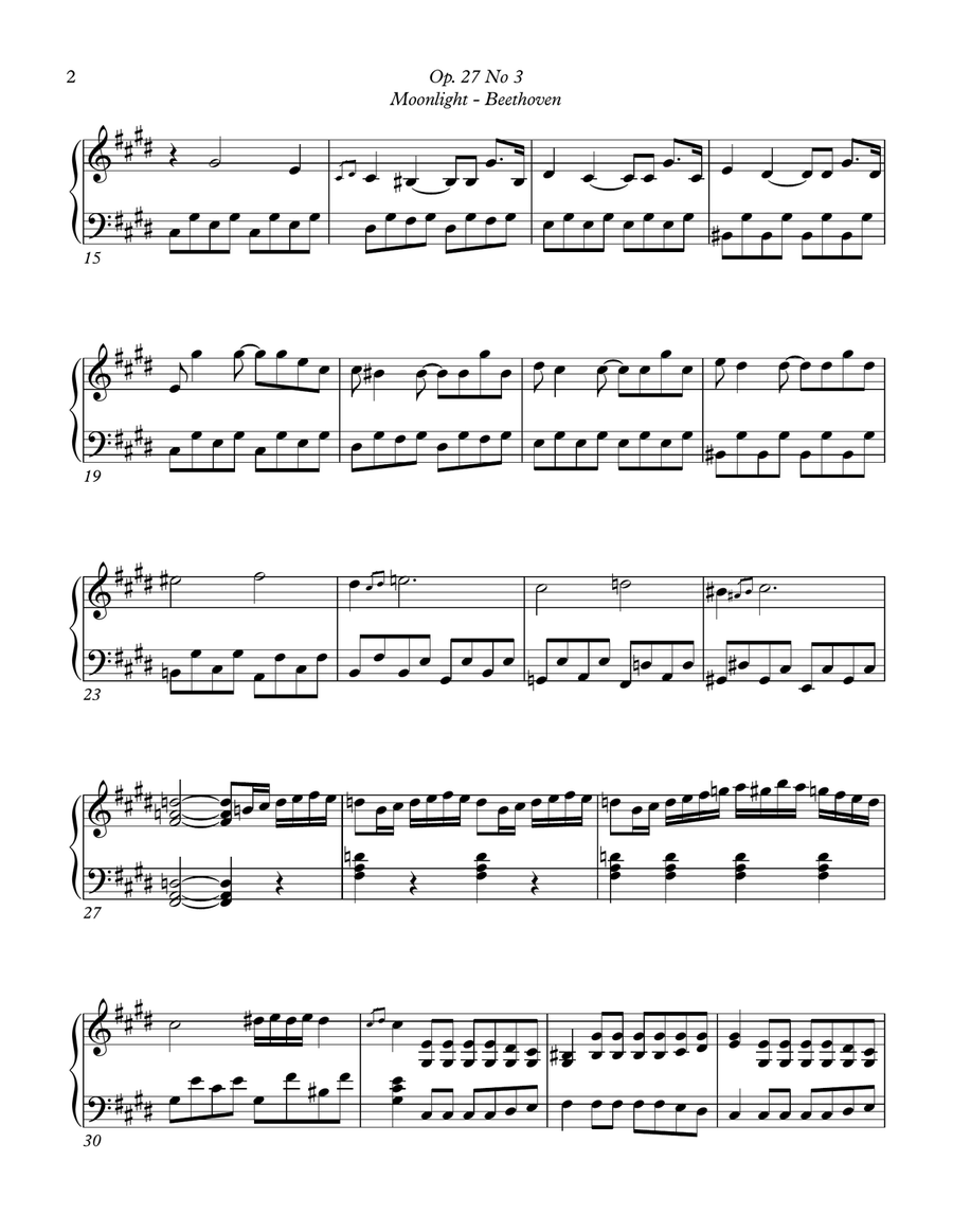 Sonata No. 14, Op. 27, No. 3 - Presto Agitato Piano Solo scores gallery preview page 2