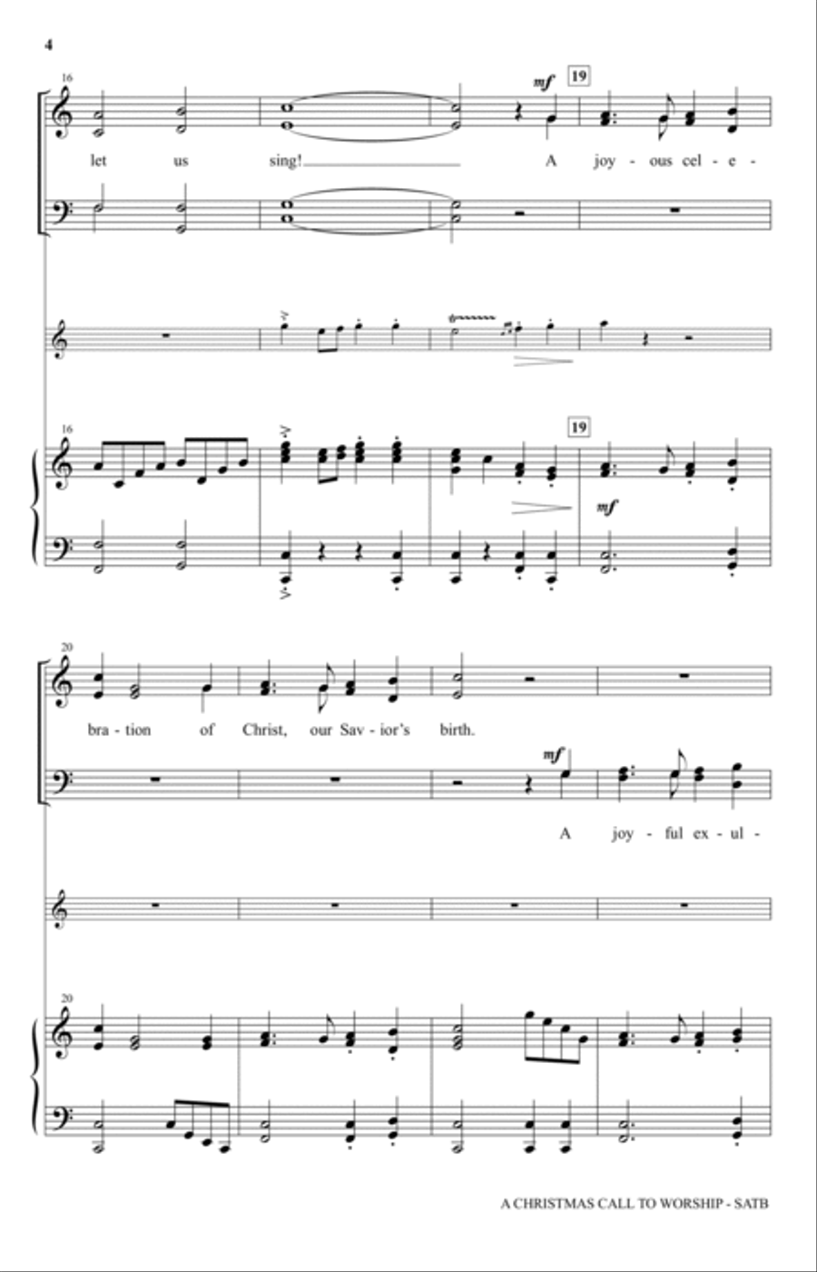 A Christmas Call To Worship 4-Part scores gallery preview page 3
