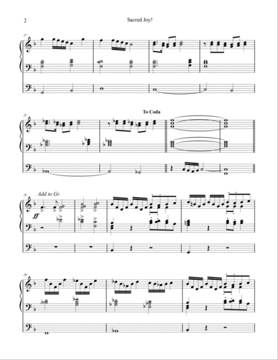 Sacred Joy!, organ work by Phil Lehenbauer Organ Solo scores gallery preview page 3
