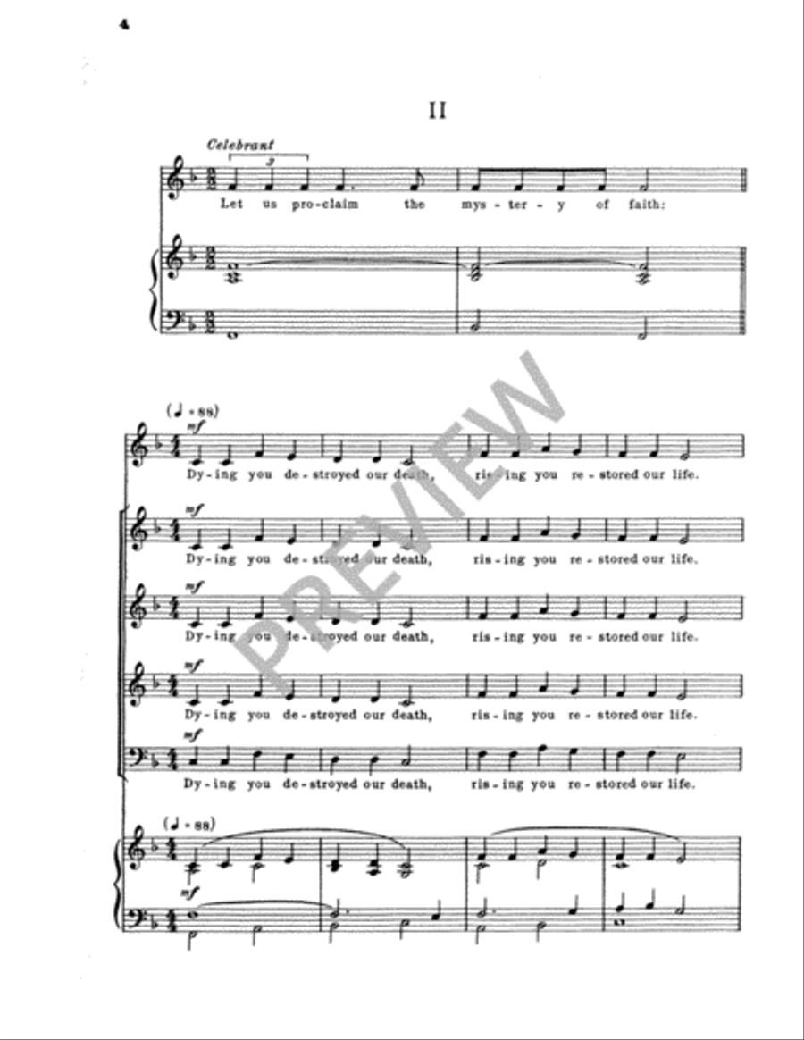 Memorial Acclamations I–IV 4-Part scores gallery preview page 6