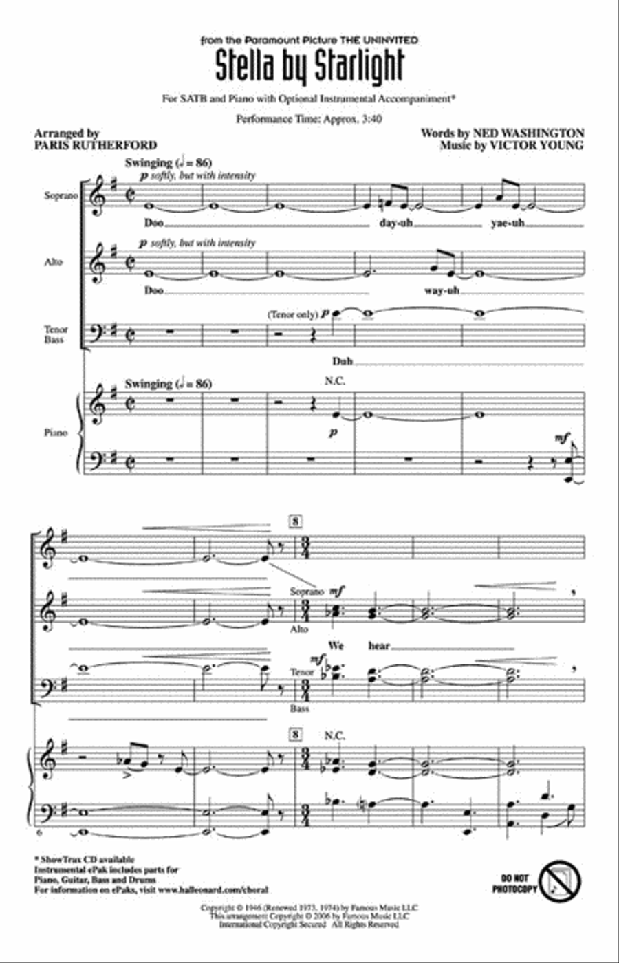 Stella by Starlight 4-Part scores gallery preview page 2
