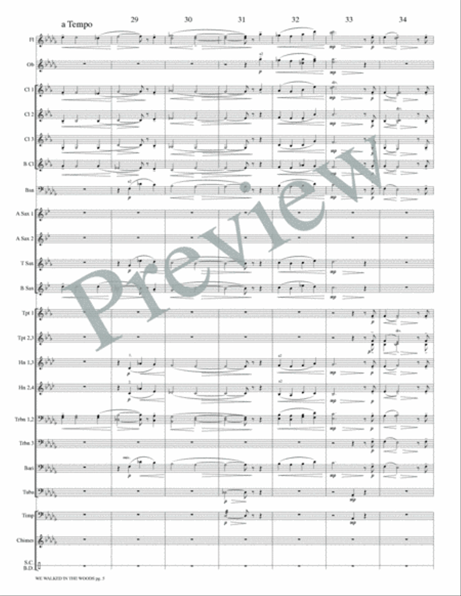 We Walked Through the Woods Concert Band scores gallery preview page 10