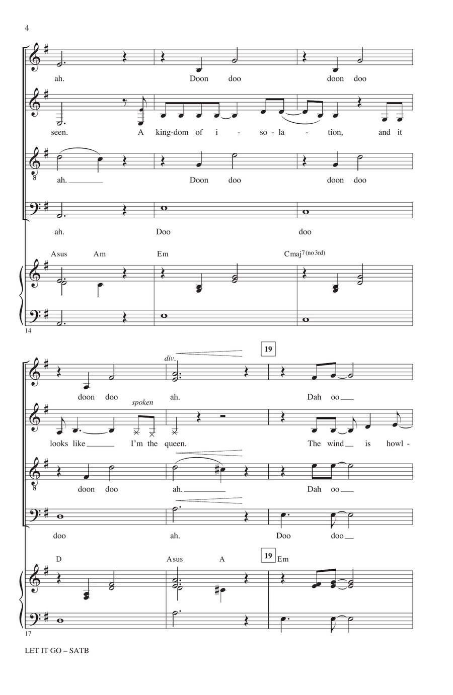 Let It Go (from Frozen) (arr. Roger Emerson) 4-Part scores gallery preview page 3