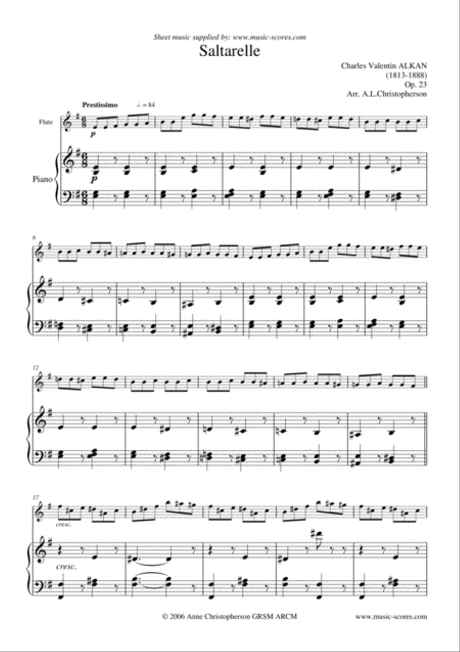 Saltarelle - Flute and Piano Flute Solo scores gallery preview page 1