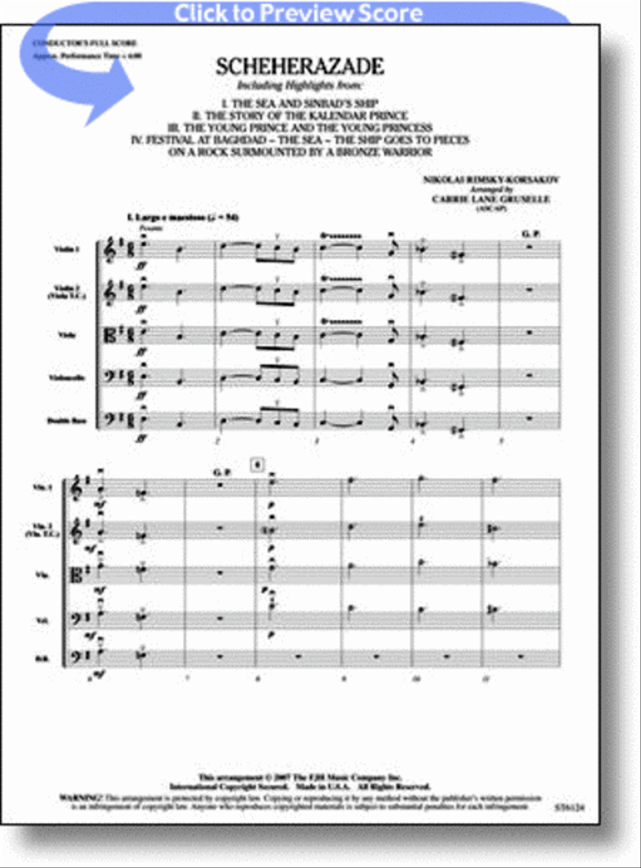 Scheherazade String Orchestra scores gallery preview page 1