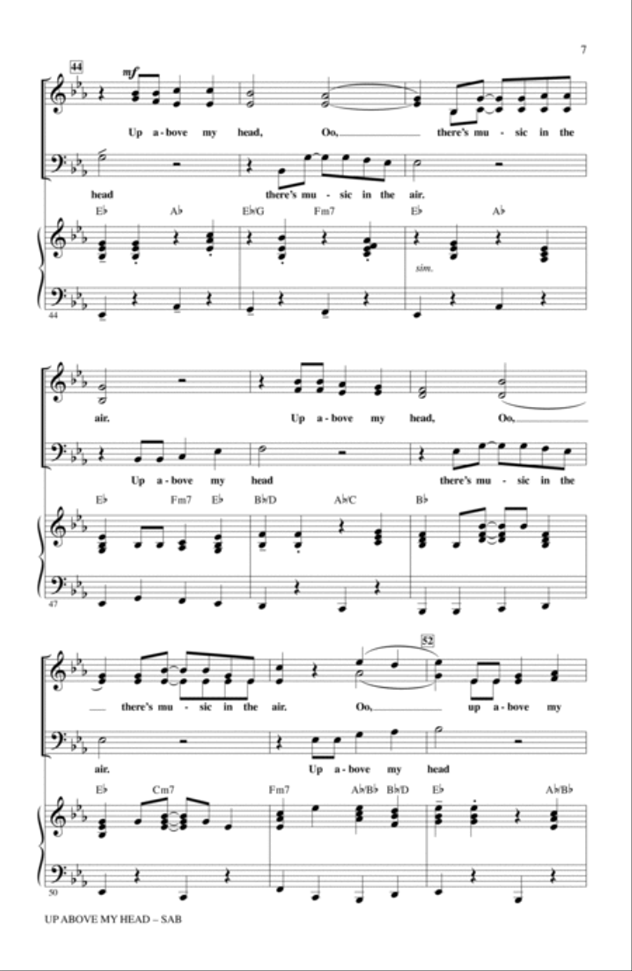Up Above My Head (There's Music In The Air) 3-Part scores gallery preview page 6