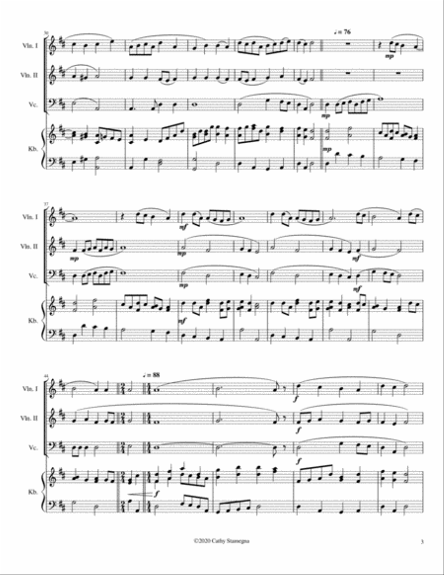 Jesus Christ is Risen Today with Ye Watchers and Ye Holy Ones-String Trio (2 Violins, Cello, Acc.) String Trio scores gallery preview page 4