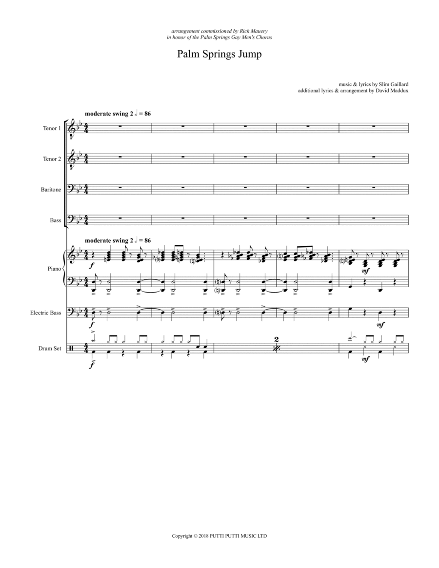 Palm Springs Jump by David Maddux Small Ensemble - Digital Sheet Music