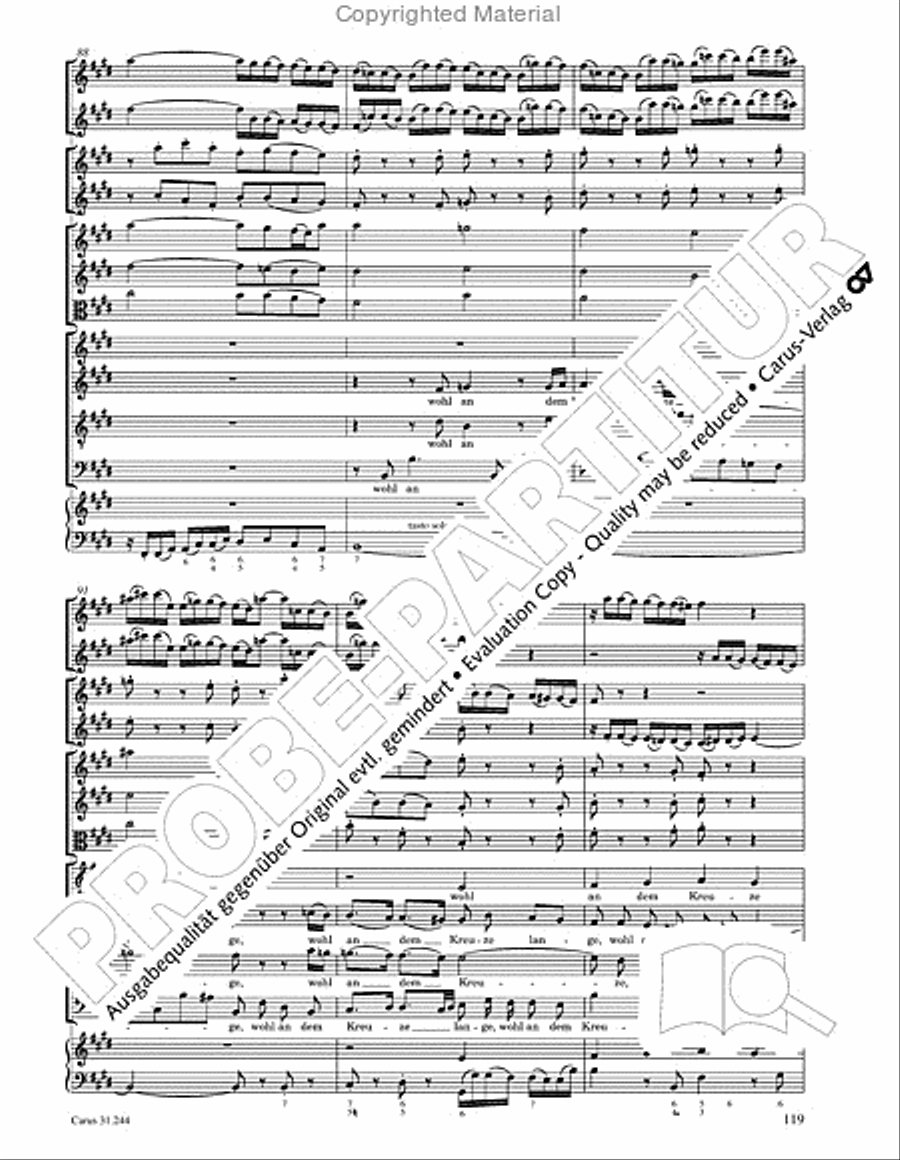 St. Matthew Passion (Matthaus-Passion) 4-Part scores gallery preview page 121