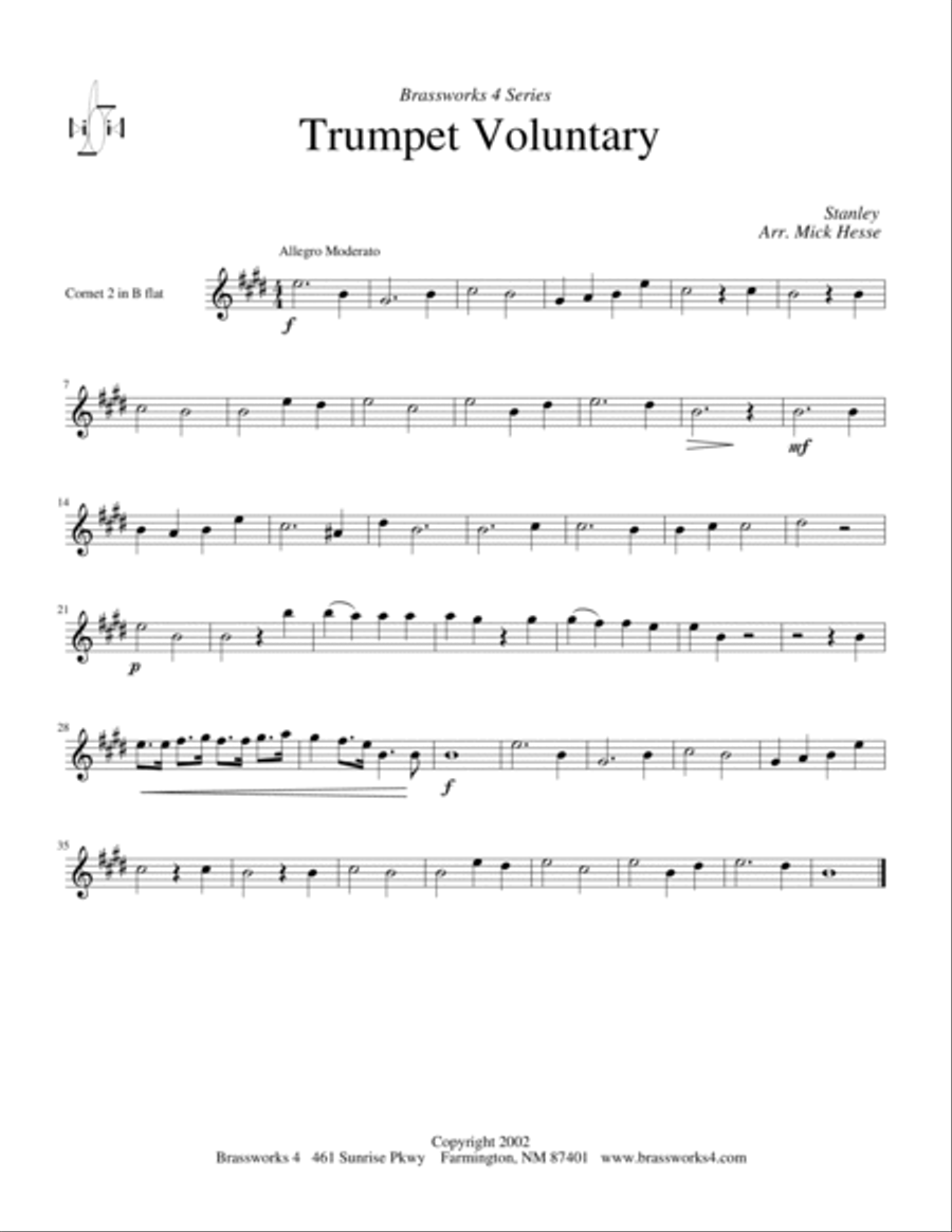 Trumpet Voluntary Brass Quartet scores gallery preview page 4