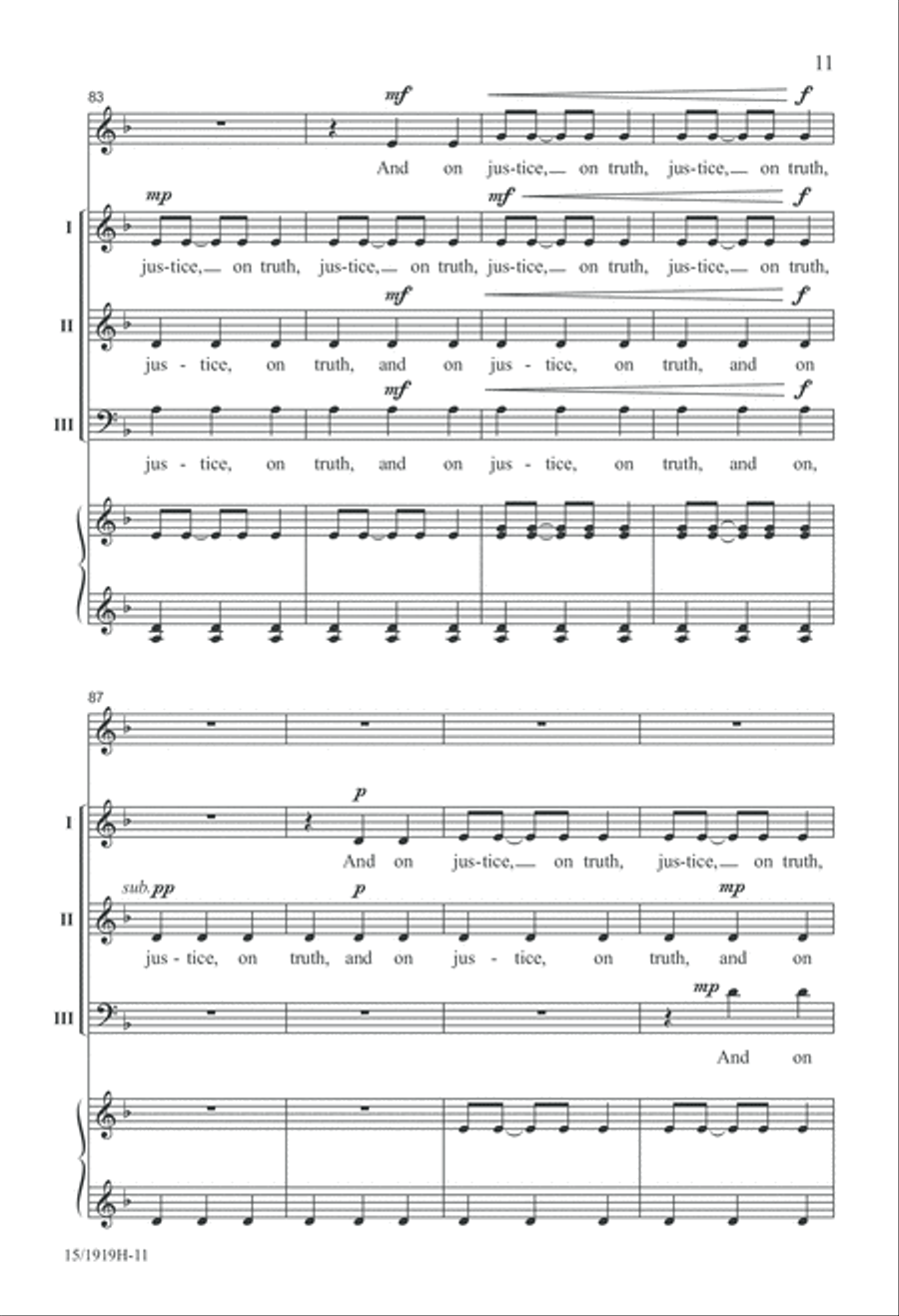 On Justice, Truth, and Peace 3-Part scores gallery preview page 11