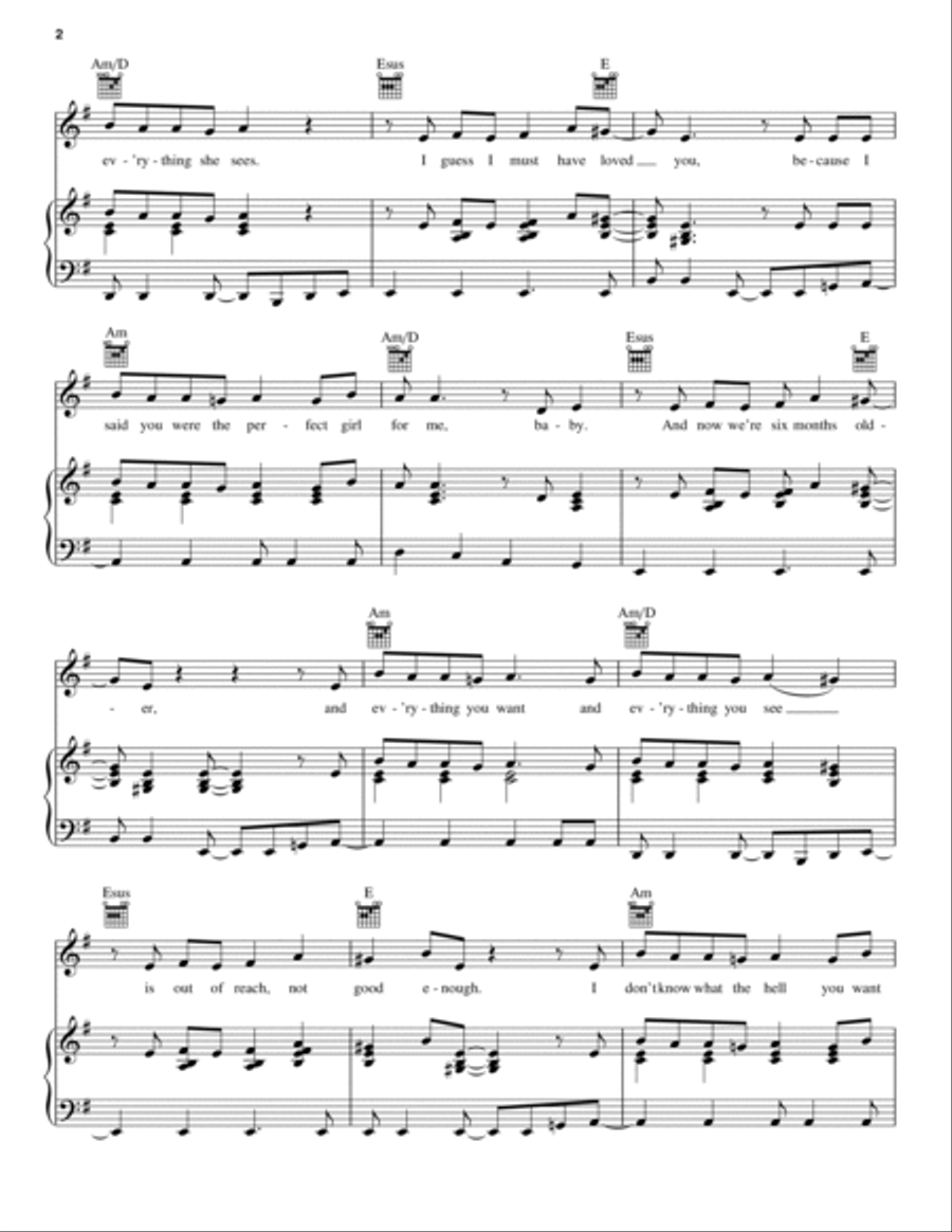 Everything She Wants Piano, Vocal, Guitar scores gallery preview page 2