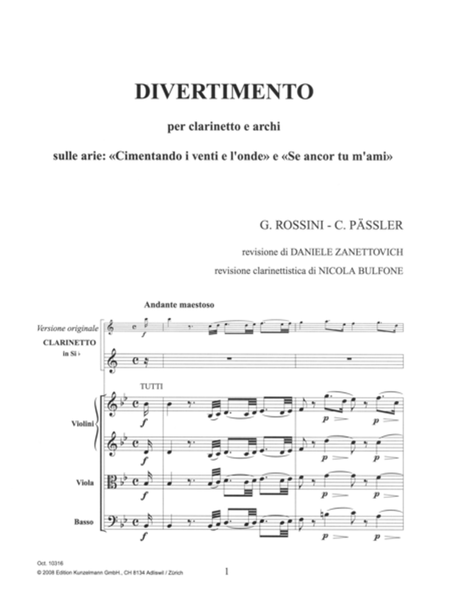 Divertimento for clarinet and strings