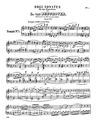 Book cover for Beethoven: Sonatas (Urtext) - Sonata No, 5, Op. 10 No. 1 in C minor