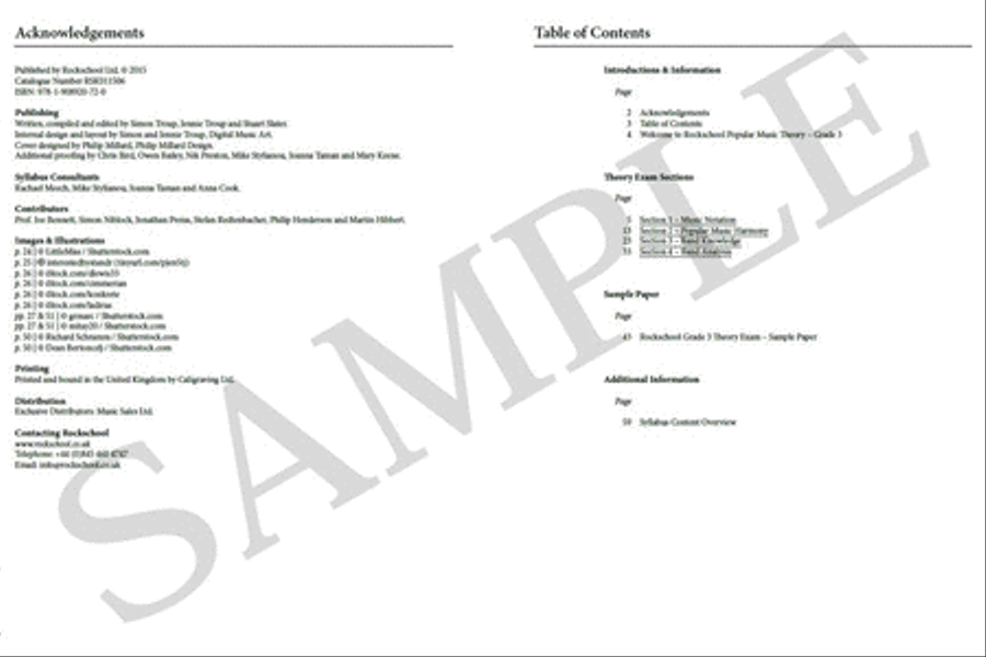 Rockschool: Popular Music Theory Workbook Grade 3