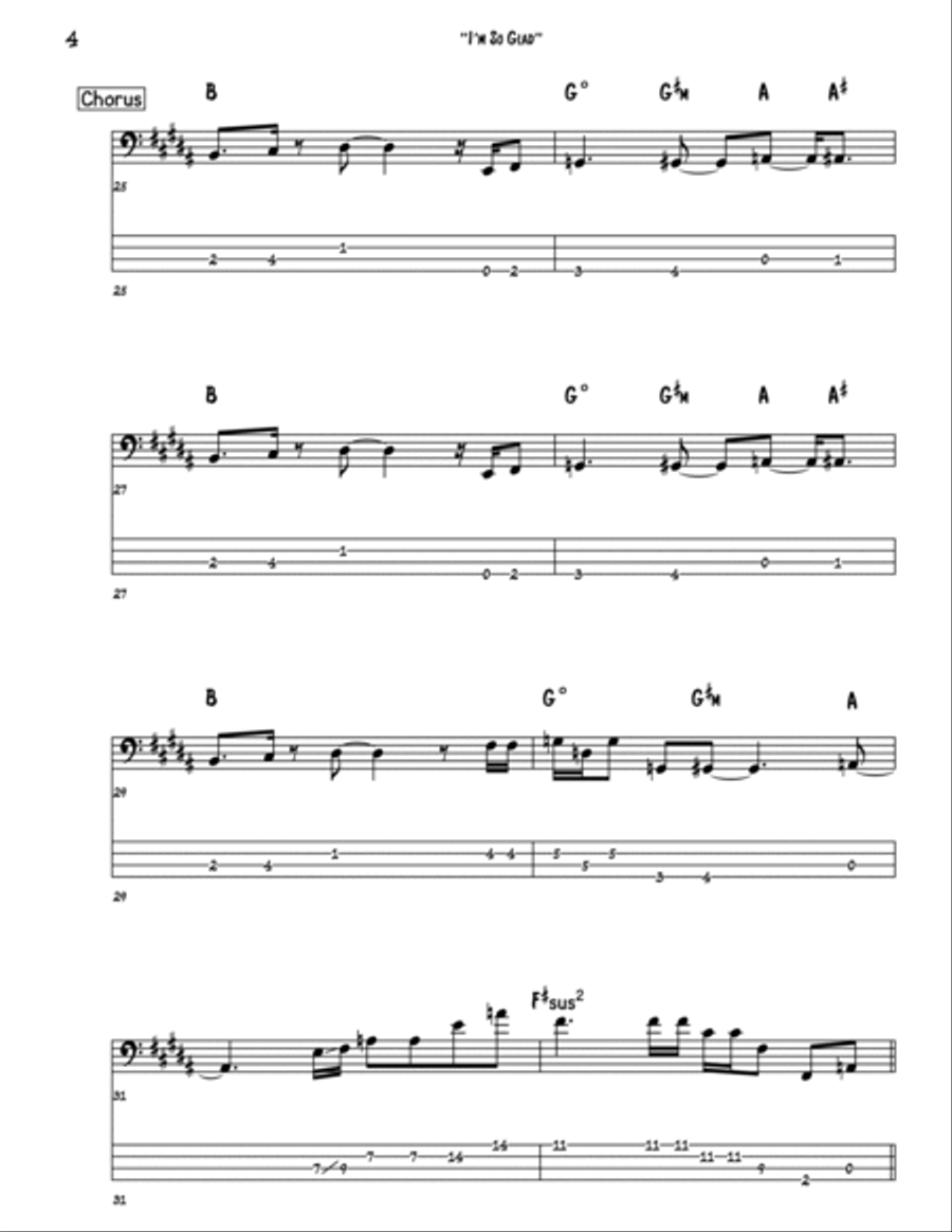 I'm So Glad I'm So Glad Bass Guitar scores gallery preview page 4