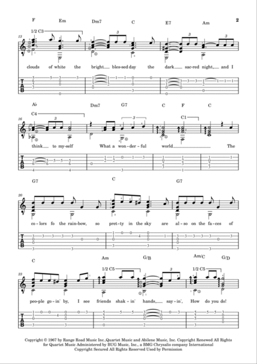 What A Wonderful World Acoustic Guitar scores gallery preview page 2