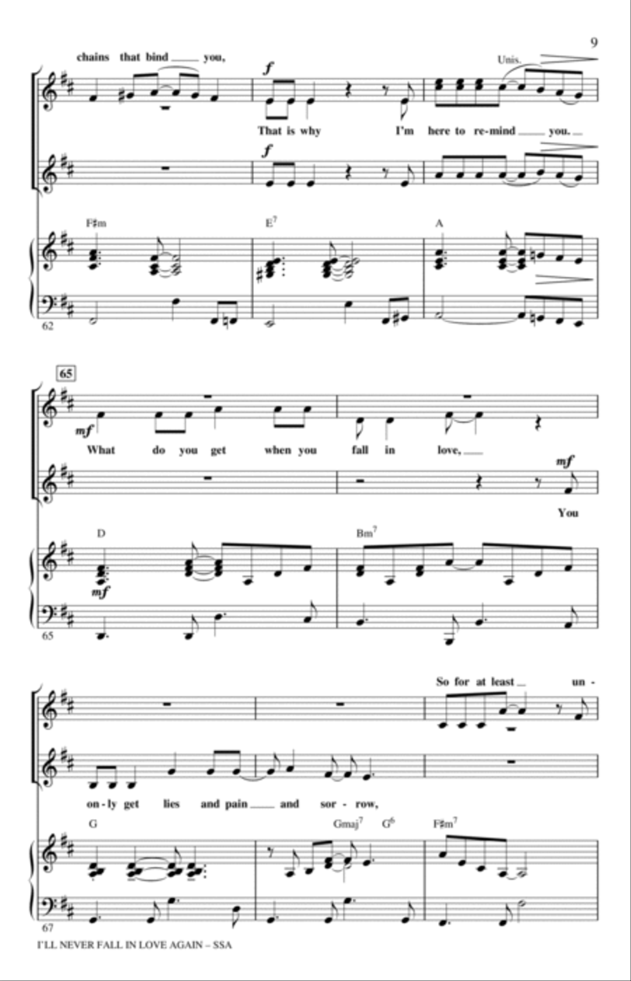 I'll Never Fall In Love Again (arr. Ed Lojeski) SSA scores gallery preview page 8