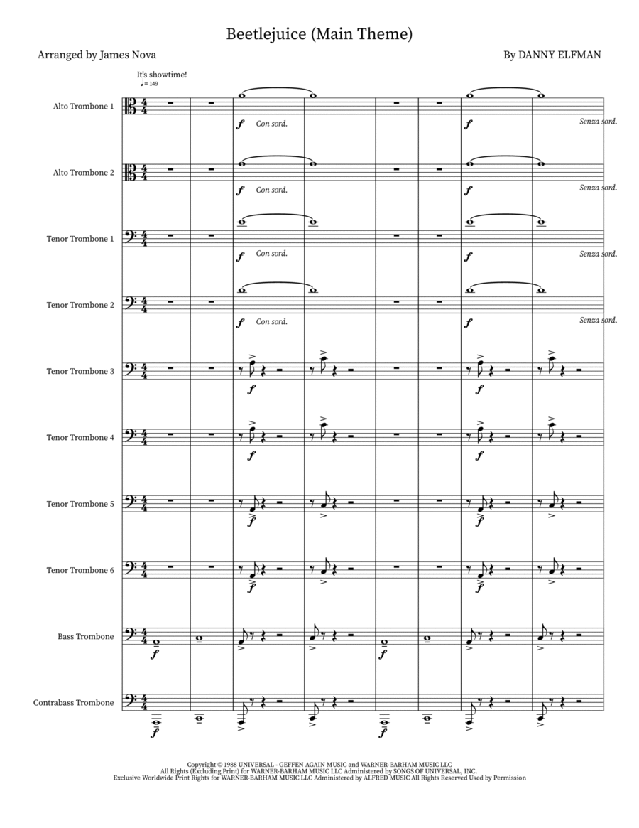 Beetlejuice (Main Theme) Small Ensemble scores gallery preview page 1