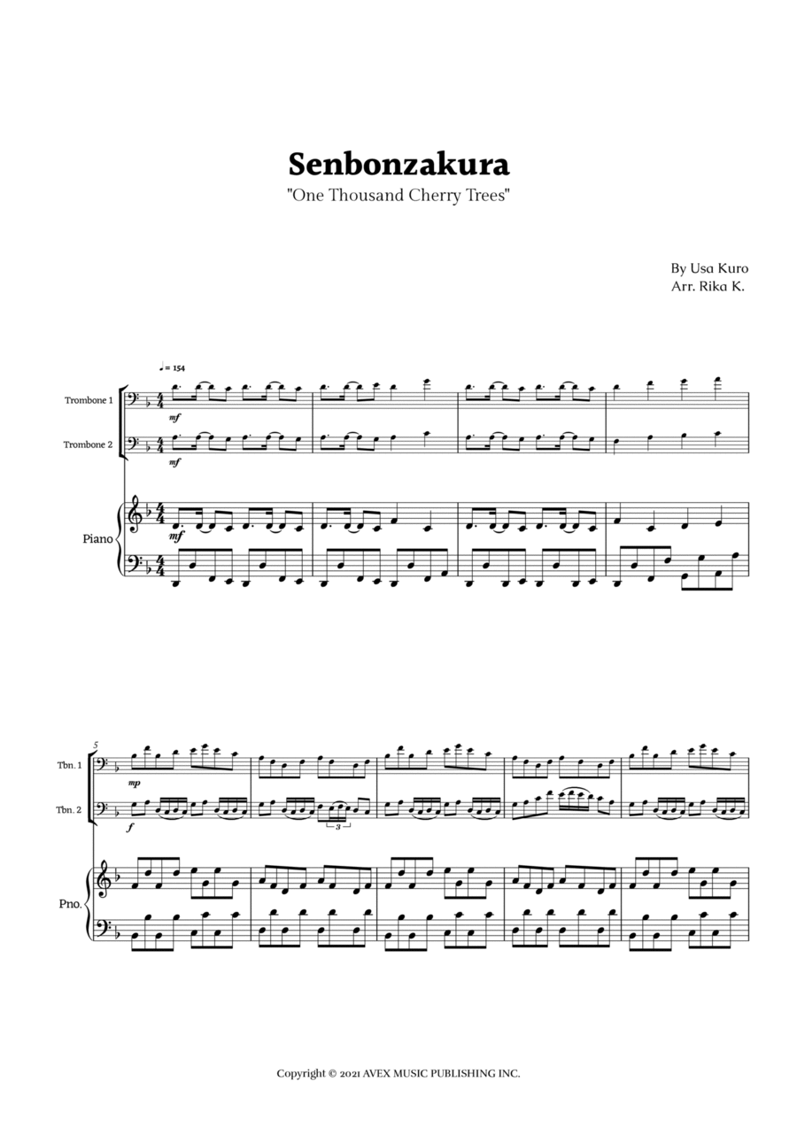 Senbonzakura Trombone Duet scores gallery preview page 1