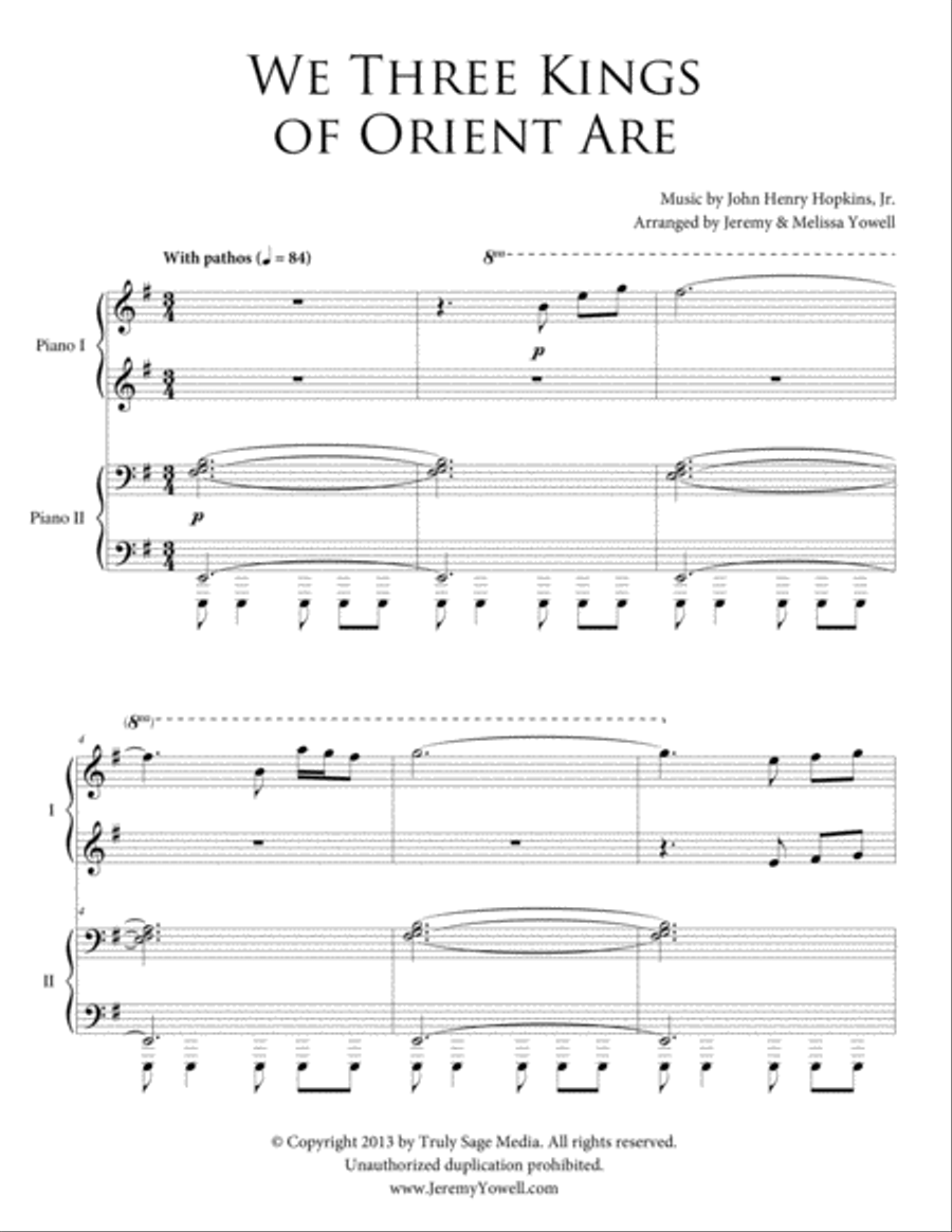 We Three Kings of Orient Are Piano scores gallery preview page 2