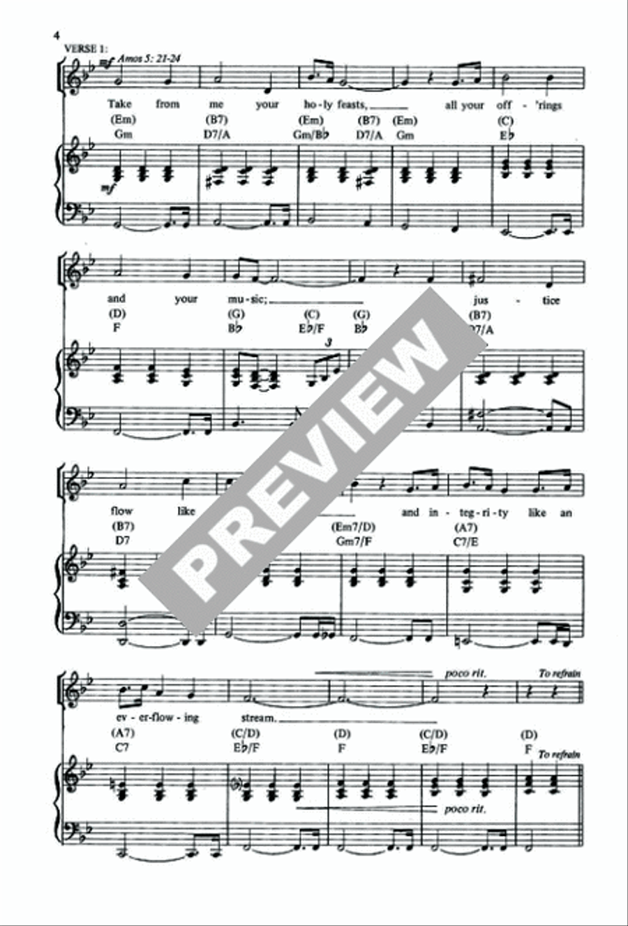 Let Justice Roll like a River 4-Part scores gallery preview page 5