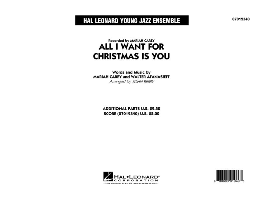 All I Want for Christmas Is You - Conductor Score (Full Score) Jazz Ensemble scores gallery preview page 1