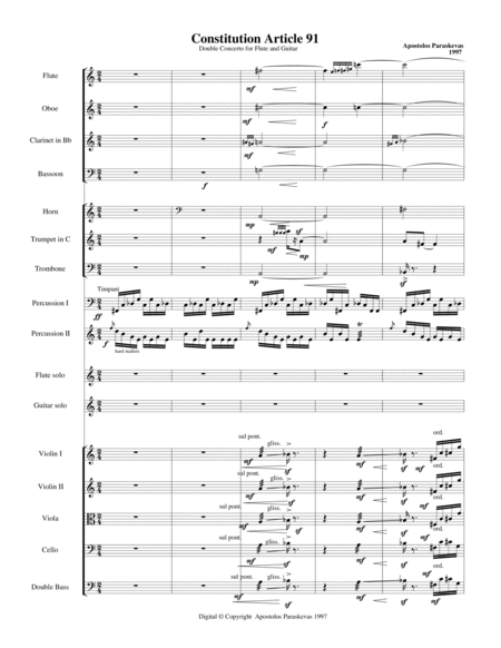 Double Concerto for Flute and Guitar (SCORE and PARTS) image number null