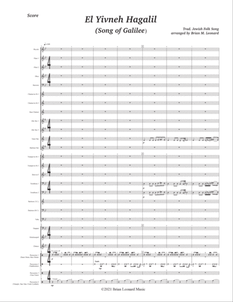 El Yivneh Hagalil (Song of Galilee) Concert Band scores gallery preview page 3