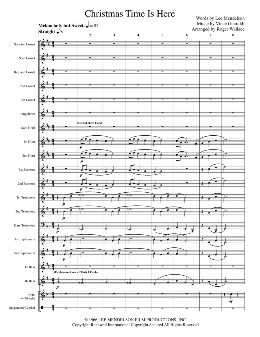 Christmas Time Is Here Brass Band scores gallery preview page 1